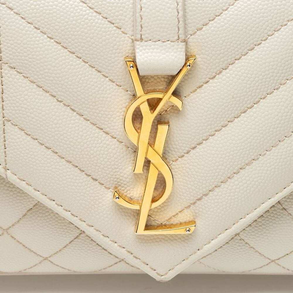Saint Laurent Mixed Matelasse Grain de Poudre Monogram Small Shoulder Bag - Picture 10 of 16